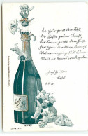 N°22995 - Bébés Jouant Autour D'une Bouteille De Champagne - Surréalisme - Sonstige & Ohne Zuordnung