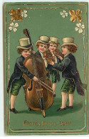 N°21879 - Frohes Neues Jahr - Garçons Portant Des Queues De Pie, Jouant De La Musique - New Year