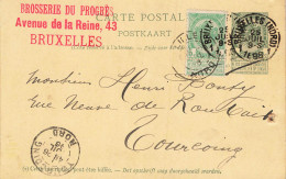 E628 Entier Postal Brasserie Du Progrès Bruxelles - Cartoline 1871-1909