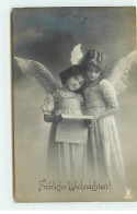 N°21897 - Grete Reinwald - Fröhliche Weihnachten - Fillettes Avec Des Ailes D'anges Tenant Une Partition - Retratos