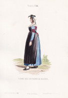 Femme Des Environs De Macon - Mâcon Saone-et-Loire / French Woman Frau Femme / France Frankreich / Costume Tr - Estampes & Gravures