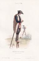 Berger Des Landes (et Factuer De La Poste) -  Stilt Walker Stelzen / French Men Shepherds / France Frankreich - Estampes & Gravures