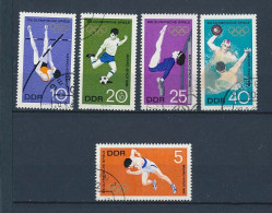 5 Timbres Oblitérés XIX° JEUX OLYMPIQUES D'ETE MEXICO 1968 X-12 Allemagne De L'Est DDR Water-polo Football Athlétisme... - Verano 1968: México