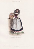 J.ne Fille De Brienz.  - Kanton Bern Suisse Schweiz Switzerland / Costume Tracht Costumes Trachten - Estampes & Gravures