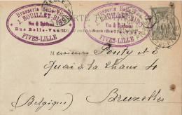 E634 Entier Postal Brasserie Belle Vue Fives Lille - Precursor Cards