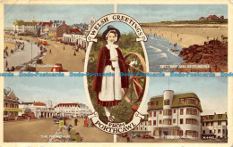 R156258 Welsh Greetings From Porthcawl. Multi View. Valentine. Carbo Colour - Monde