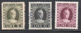 Marche Da Bollo 3 Esemplari 5-10-100 £ - Unclassified