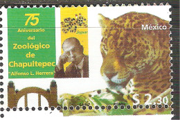 1998 MÉXICO 75 ANIV. ZOOLOGICO DE CHAPULTEPEC "Alfonso L. Herrera" Sc. 2087 MNH Jaguar Zoological Park 75th.  Anniv. - Mexique