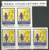 Italia - Chiudilettera Pro Associazione Italiana Spastici 5 Pz. - Zonder Classificatie