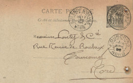 E638 Entier Postal Brasserie Béchin Quesnoy Sur Deûle - Precursor Cards