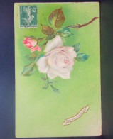 1681 THEME . ALLEZ OU JE VOUDRAIS ETRE . FLEURS . ROSE . CARTE GAUFREE . OBLITEREE - Flowers