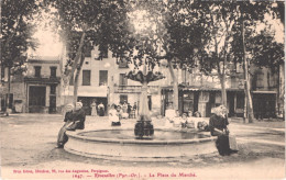 FR66 RIVESALTES - Brun 1047 - La Place Du Marché - Catalanes - Animée - Belle - Rivesaltes