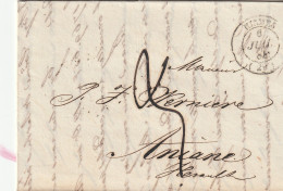 1841 - D6 Moyen Cachet à Date Type 14  NISMES NIMES Sur Lettre Vers Aniane, Hérault - Cursive 35 ANIANE - 1801-1848: Precursori XIX