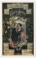 CPA  Calendrier 1911 (17) Jeune Fille Jeune Homme  Gui  Houx  Bonne Année  Bord De Mer Maison - Año Nuevo