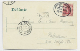 GERMANY GERMANIA 10C POSTKARTE KUMMELBACHERHOF  BRIEF AMBULANT MANNHEIM THEIBROCH BAHNPOST 1905  TO NEDERLAND - Briefe U. Dokumente