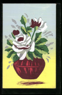 Künstler-AK Handgemalt: Blumen In Einer Vase, Schablonenmalerei  - 1900-1949