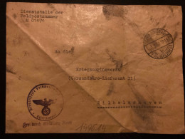 LETTRE FELDPOSTNUMMER 01474 OBL.3 9 40 WESERMURDE FISCHEREIHAFEN Pour KRIEGSMARINEWERFT WILHELMSHAVEN - Briefe U. Dokumente