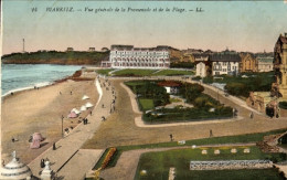 CPA Biarritz Pyrénées Atlantique, Vue Generale De La Promenade Et De La Plage - Other & Unclassified