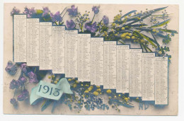 CPA  Calendrier 1913 (6)  Mimosa Pensée - Año Nuevo