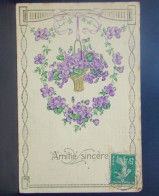 1683 THEME . AMITIE SINCERE . COMPOSITION DE FLEURS . CARTE GAUFREE - Autres & Non Classés