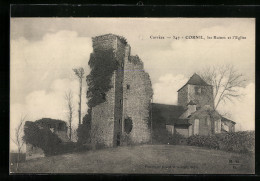 CPA Cornil, Les Ruines Et L`Eglise  - Sonstige & Ohne Zuordnung