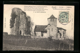 CPA Cornil, Les Ruines Du Château Et L`Eglise  - Sonstige & Ohne Zuordnung