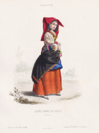 Jeune Femme De Polla (Salerne) - Polla Salerno Campania / Italy Italien Italia / Costume Tracht Costumes Trach - Prenten & Gravure