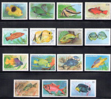 1986 Bahamas, Catalogo Yvert E Tellier N. 602-16 - Pesci - MNH** - Fishes