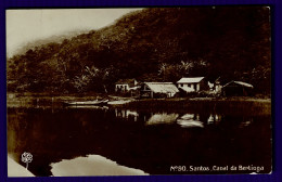 Ref 1655 - Early Ethnic Postcard - Native Huts On Canal Da Bertioga - Santos Brazil - Altri