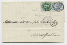 BELGIQUE 10C+20C LETTRE COVER ANVERS 214 JANV 1873 TO FRANCE - 1893-1900 Thin Beard