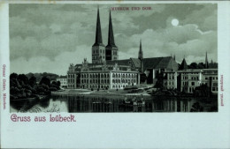 Clair De Lune Lithographie Lübeck, Museum Und Dom - Autres & Non Classés