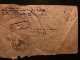 LR POSTNUMMER 43809 OBL.31 7 42 FELDPOST Pour 2. ADMIRAL DER OSTSEESTATION KIEL - Covers & Documents