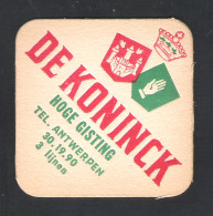 Bierviltje - Sous-bock - Bierdeckel  DE KONINCK - ANTWERPEN  -  HOGE GISTING  (B 1092) - Sotto-boccale