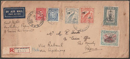 1938 Sydney Australia Registered First Flight Airmail Cover To Port  Moresby - Papua New Guinea