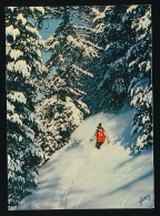 CPSM / CPM 10.5 X 15  Sport SKI (6) "ski En Forêt" Dans La Neige Poudreuse - Winter Sports