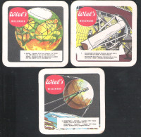 3 BIERVILTJES  - Sous-bock - Bierdeckel   WIEL'S    (B 1112) - Beer Mats