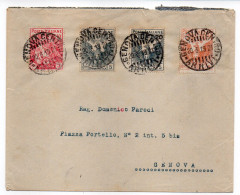 1919 Busta Genova Serie 4 V. Croce Rossa - Marcophilia