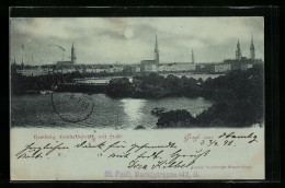 Mondschein-AK Hamburg-Neustadt, Blick über Die Lombardsbrücke Auf Die Stadt  - Mitte