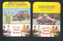 2 BIERVILTJES  - Sous-bock - Bierdeckel   VIEUX TEMPS   (B 1118) - Beer Mats