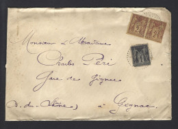 LETTRE FRANCE LAMANON POUR GIGNAC N° 83 85 1897 - 1877-1920: Période Semi Moderne