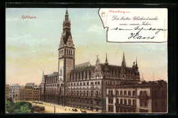 Lithographie Hamburg, Blick Auf Das Rathaus  - Mitte