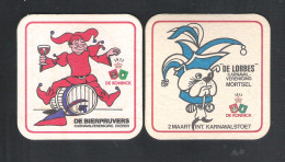 2 Bierviltjes - Sous-bock - Bierdeckel  DE KONINCK - ANTWERPEN - KARNAVALVERENIGING  EKEREN - MORTSEL   (B 1121) - Portavasos