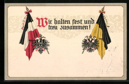 AK Flaggen Deutschlands Und Österreichs, Zweibund  - Guerre 1914-18