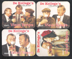 4 BIERVILTJES  - Sous-bock - Bierdeckel   VIEUX TEMPS  - DE KOLLEGA'S  (B 1126) - Beer Mats