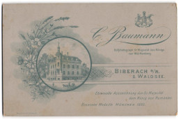 Fotografie C. Baumann, Biberach A. R., Ansicht Biberach A. R., Blick Auf Das Ateliersgebäude Des Fotografen, Wappen  - Places