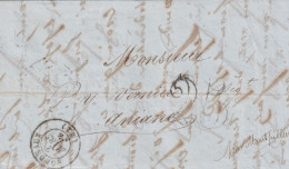 1852 - D7P Petit Cachet à Date De Province Type 15  BORDEAUX Sur Lettre Vers Aniane - 1849-1876: Période Classique