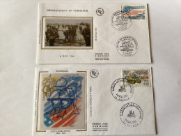 Lot 2 Enveloppes 1 Er Jours +7Photos De Grades De La Libération Du Débarquement De 1944 - Verzamelingen