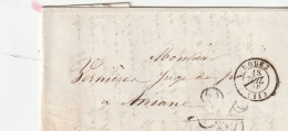 1850 - D7P Petit Cachet à Date De Province Type 15  RODEZ, Aveyron Sur Lettre Vers Aniane - 1849-1876: Classic Period