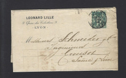 LETTRE FRANCE LYON 1898 - 1877-1920: Semi Modern Period