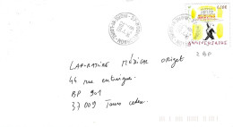 INDRE ET LOIRE 37  - ROCHE CORBON  -  RECETTE RA 9 -  TIMBRE N°3988 - ANNIVESAIRE   -TARIF 1 3 05 - SEUL SUR LETTRE - Manual Postmarks